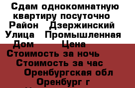 Сдам однокомнатную квартиру посуточно › Район ­ Дзержинский › Улица ­ Промышленная › Дом ­ 14 › Цена ­ 1 200 › Стоимость за ночь ­ 1 100 › Стоимость за час ­ 1 000 - Оренбургская обл., Оренбург г. Недвижимость » Квартиры аренда посуточно   